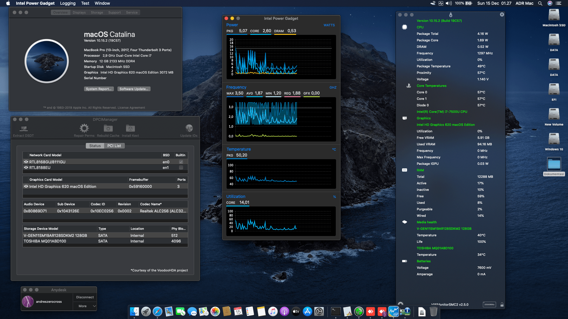 Success Hackintosh macOS Catalina 10.15.2 Build 19C57 at Asus TP501UQ-UH71T